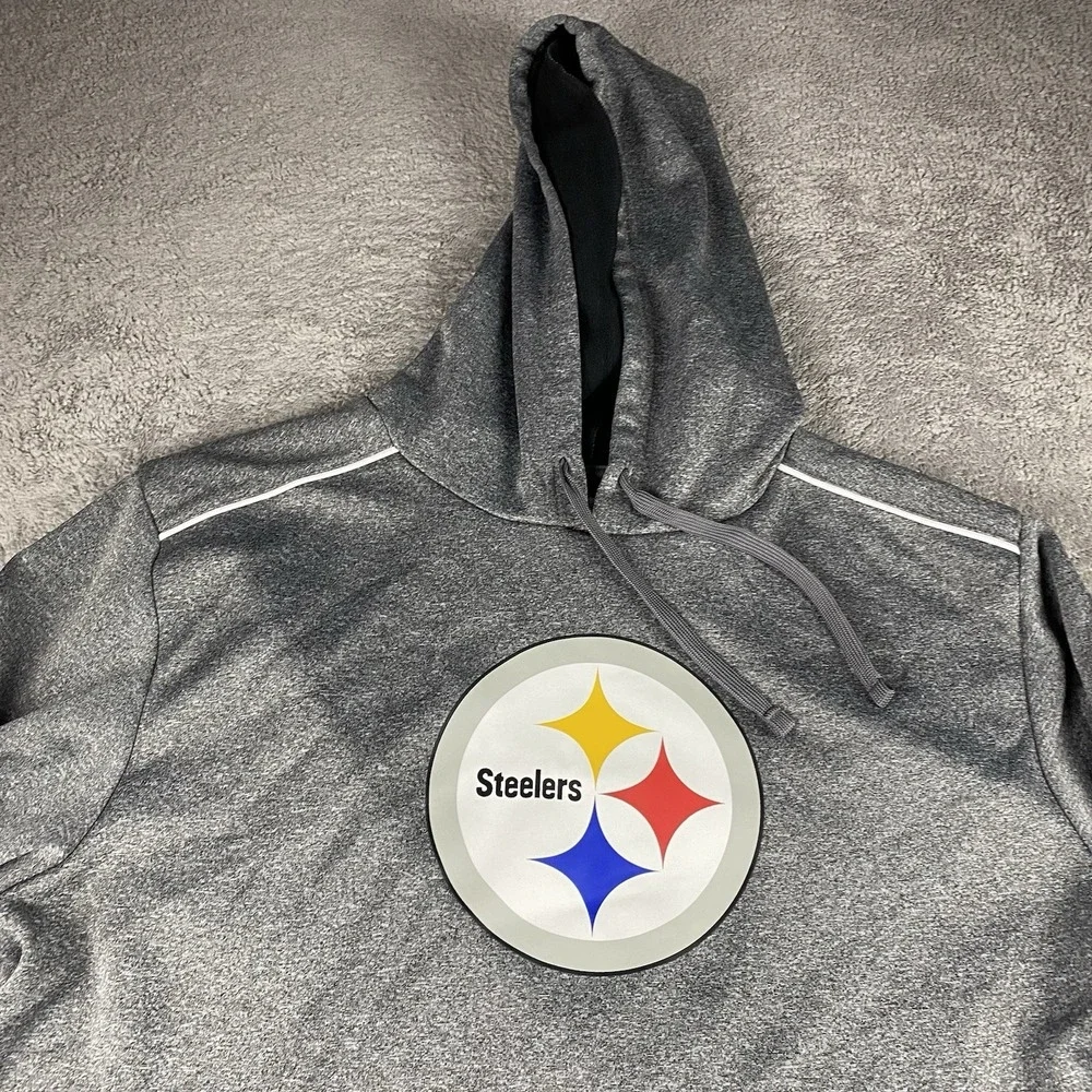 NFL Pittsburgh Steelers Sweatshirt Mens XL Gray Graphic NFL Football‎ Hoodie